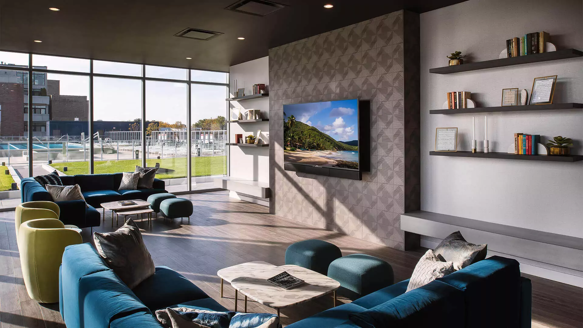 Viewing lounge with 84